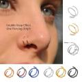 1 Piece Double Layers Stainless Steel Nose Ring Studs for Women 20G Hoops Twist Cartilage Tragus Septum Piercings Body Jewelry. 