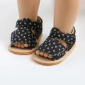 (HAVEit360) Newborn Baby Summer Cotton Triangle Sandals Non slip Hard Sole Shoes. 