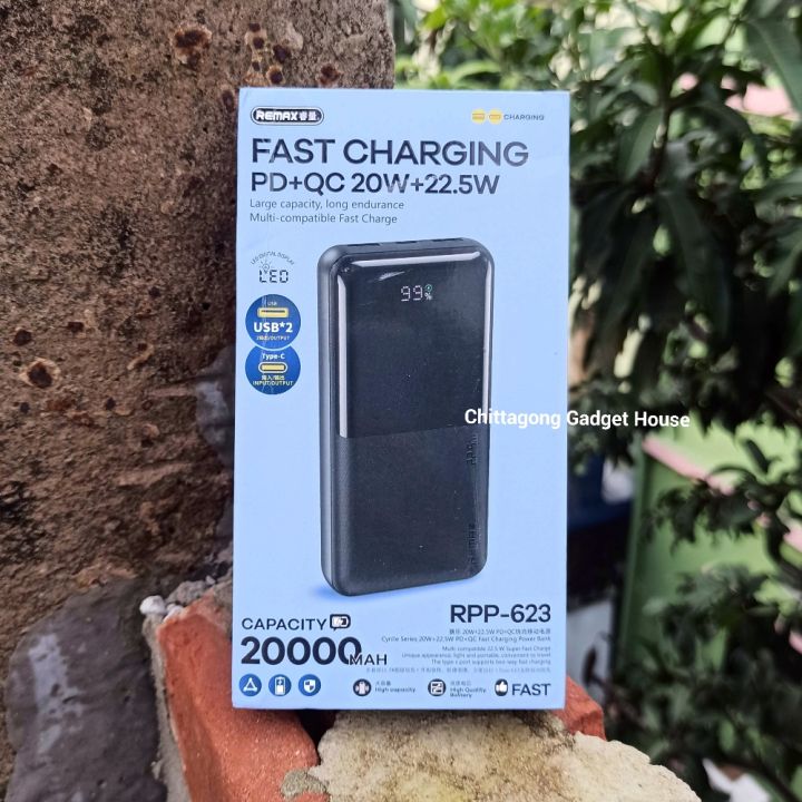 Remax RPP-623 20000mAh モバイルバッテリー Remax RPP-623 20W ポータブルパワーバンク 20000mAh 急速充電対応