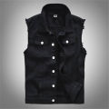 【User-friendly】 Men's New Fashion Denim Vest Casual Cowboy Jacket In Shoulder Blouse.