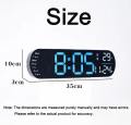 Remote Control Oval Digital Wall Clock Large LED Screen Temperature Humidity Display. 