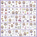 Momo's Diary Stationery Decoration Soft Cute Pattern Hand Account Sticker Set 100 Sheets.