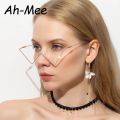 New Fashion Crystal Sunglasses Frames For Women Small Diamond Eyeglasses Line Alloy Frame Eyewear Punk Half Frame Glasses. 