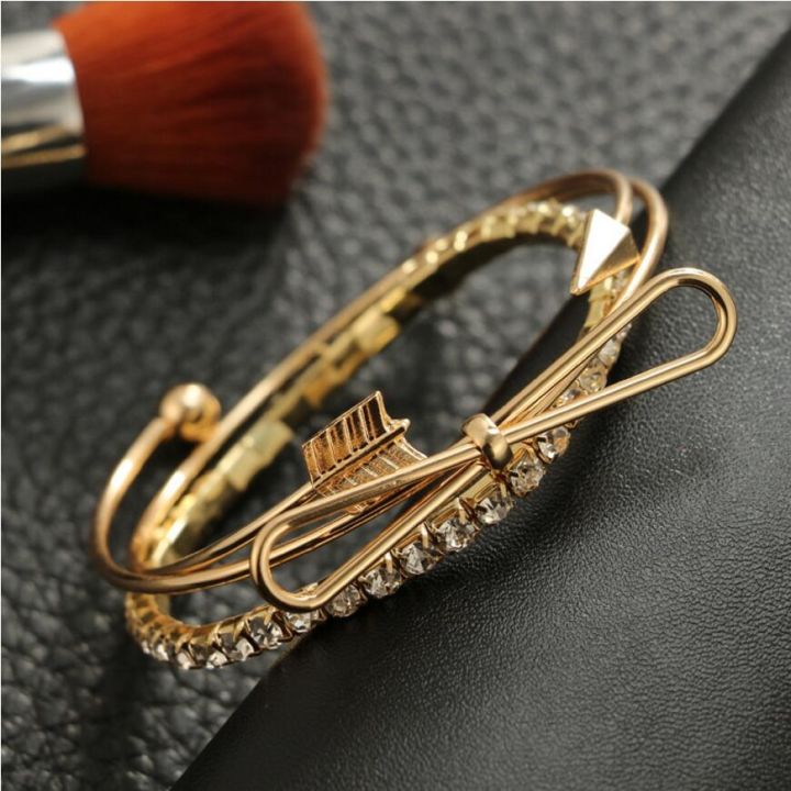 Kuziduocai%20New%20!%20Fashion%20Fine%20Jewelry%20Bow-knot%20Cupid's%20Arrow%20Elasticity%20Rhinestone%20Bracelets%20&%20Bangles%20Women%20Girl%20Gifts%20-%20Image%204