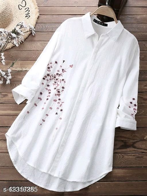 Latest New Shirt Design Top With Skin Print Floral Design for girls