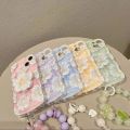 Sweet Pink Flower Cute Phone Case with Holder Strap for iPhone 14 12 13 11 Pro Max Mini XR XS X 6 7 8 Plus Korean Covers Shell.