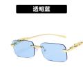 Retro Sunglasses Lady Vintage Metal Cheetah Luxury  Designer Rimless Sun Glasses Frameless Shade Mirror UV400. 