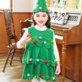 New Year Kids Santa Tree Toddler Baby Green Xmas Clothes Party Green Dress Set For Children Christmas Costume Christmas Tree Set. 