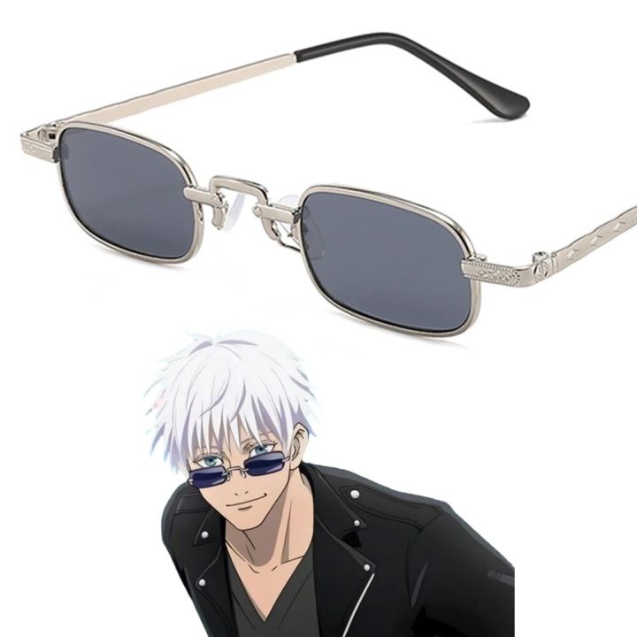 Anime Jujutsu Kaisen Glasses Gojo Satoru Cosplay Sunglasses Eyewear Prop