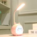 Cute Cartoon LED Reading Lamp Three-Speed Dimming USB Charging Reading Desk Lamp Sleeping Eye Protection Student Night Light.