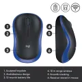 Logitech M185 Wireless Mouse, 2.4GHz with USB Mini Receiver, 12-Month Battery Life, 1000 DPI Optical Tracking, Ambidextrous PC / Mac / Laptop. 