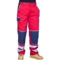 High Visibility Reflective Pants Elastic Waist Work Pants Lightweight Breathable Male Long Cargo Trousers for Spring and Autnmn. 