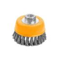 TOLSEN 3" Cup Twist Wire Brush with Nut (75mm-M10)  Industrial quality 77587 - Kings Trading. 