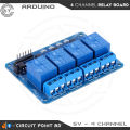 4 Channel 5V DC Relay Module. Isolated Relay Module With Screw Terminal For Arduino 4 Channels With Optocoupler Protection System for Electronics and DIY Project.. 