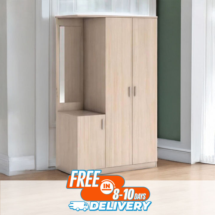 Modern Design Dresser Almirah with Clothe Storage Shelf & Locker Drawer / Dreeing Mirror Almari /Melamine Board Cloth Storage Wardrobe
