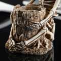 OUMERY Skull Skeleton Pen Holder Stand Pen Cup Makeup Brush Holder Desk Accessories Organizer for Home Office Desktop Decor. 