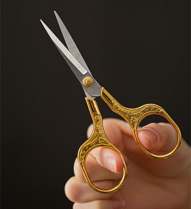 Sweet Journal Vintage Small Scissors Stainless Steel Cutters Portable Unboxer Paper Cutting Journaling DIY Handmade