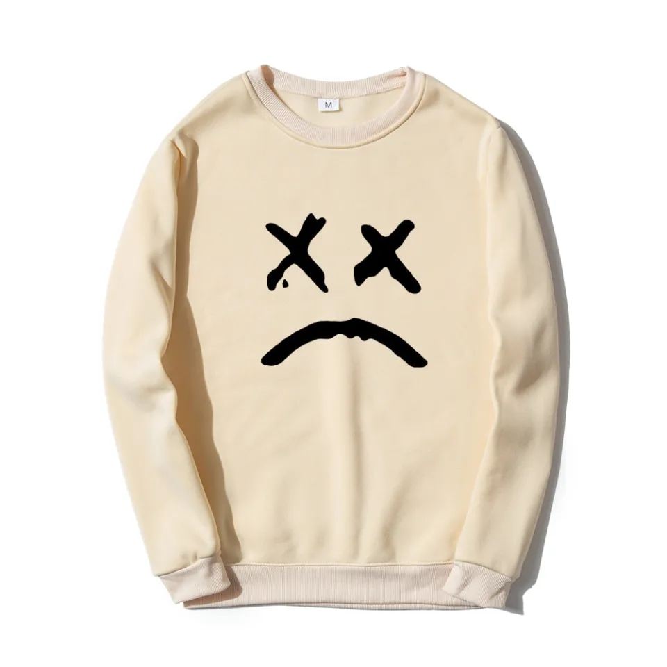 Round Collar Without A Hat Men Sweatshirt Lil Peep Hoodies Happy