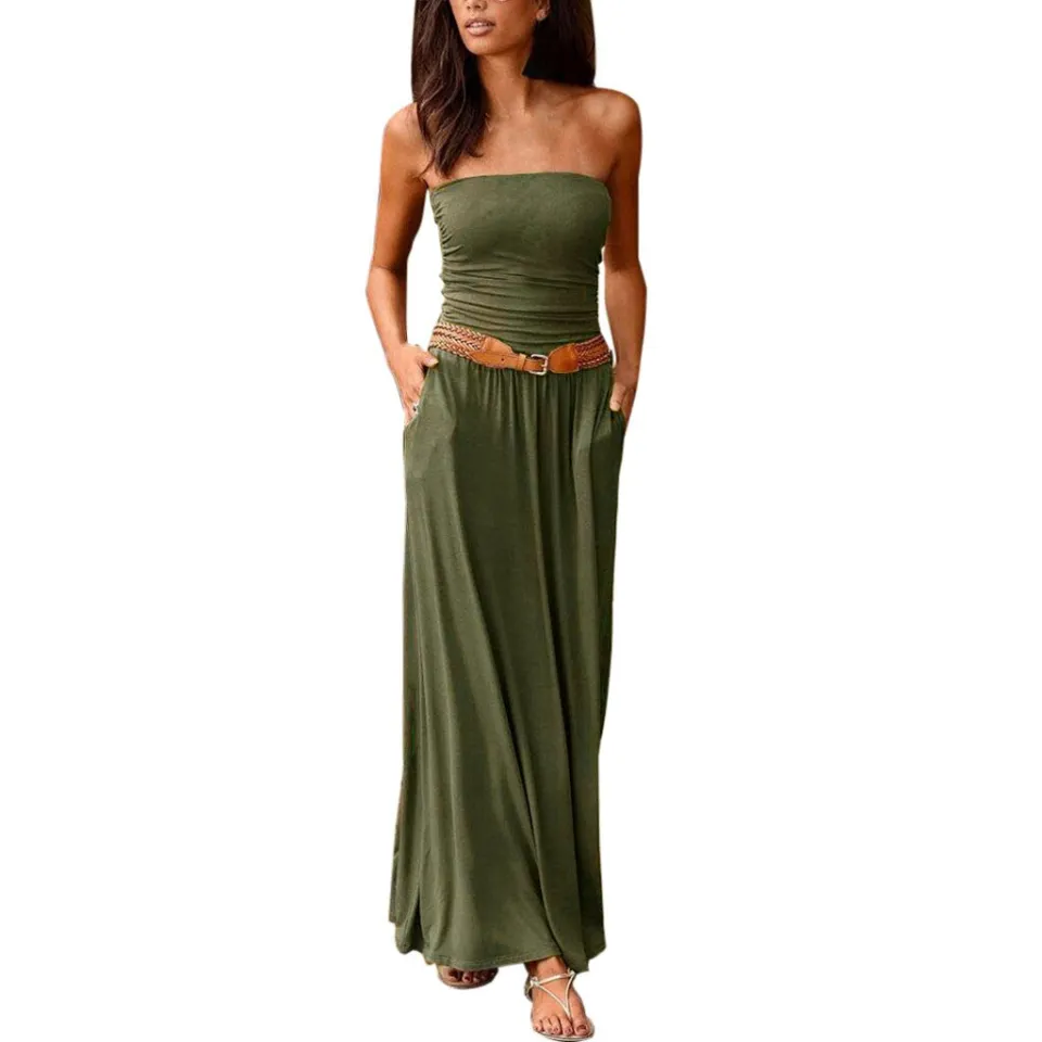 Tube Top Dress Womens Bandeau Holiday Off Shoulder Long Dress Ladies Summer Solid Maxi Dress Satin Dress With One Shoulder | Daraz.com.bd Tube Top Dress Womens Bandeau Holiday Off Shoulder Long Dress Ladies Summer Solid Maxi Dress Satin Dress With One Shoulder | Daraz.com.bd