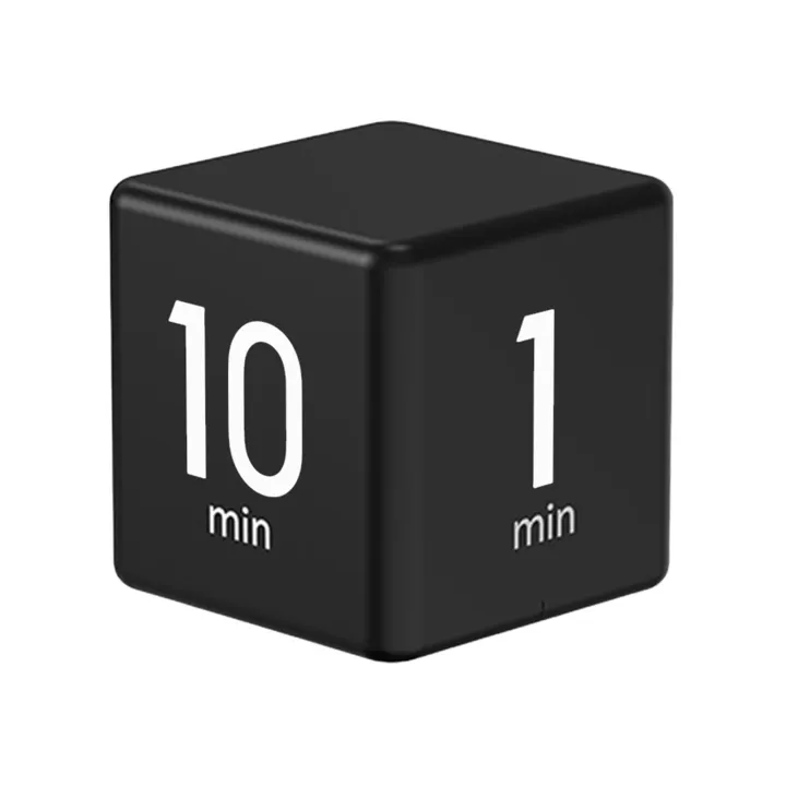 Vividaea Rotating Countdown Timer with Sensor Portable Rotating Pomodoro Timer with Led Display Adjustable Volume Cube Timer for Work Study Kitchen 1-60 Minutes Preset Sensor-controlled Favorite Adjustable