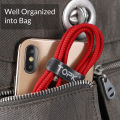 TOPK 5 In 1 Velcro Strap Cable Organizer Tool Reusable Self Adhesive Organize Desktop Cable Earphone Cord Wire Winder Cable Management Wire 12.9cm Cable Protector. 