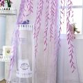 1PC Cute Voile Curtains Wicker Leaves Window Decor Transparent Curtains Pastoral Style Window Curtain Hot. 