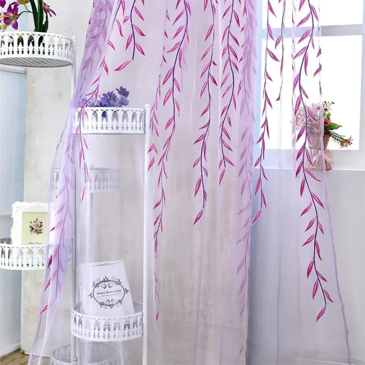1PC%20Cute%20Voile%20Curtains%20Wicker%20Leaves%20Window%20Decor%20Transparent%20Curtains%20Pastoral%20Style%20Window%20Curtain%20Hot%20-%20Image%204