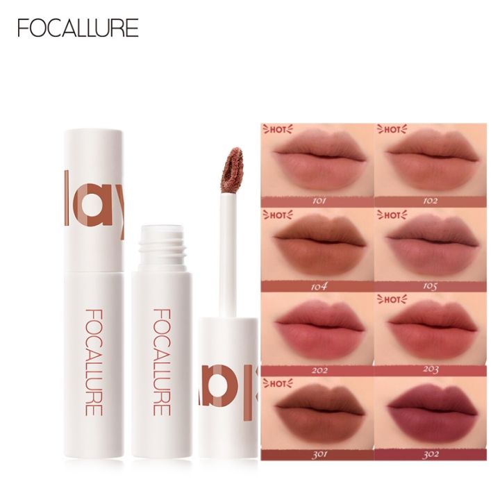 FOCALLURE Lipclay Velvet Liquid Lipstick Waterproof Matte Lipgloss Makeup Lip Color Batom Long Lasting Red Pink Lipsticks