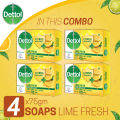 Dettol Soap Citrus Fresh Quad Pack (75gm X 4), Bathing Bar Soaps with Odour Protection. 