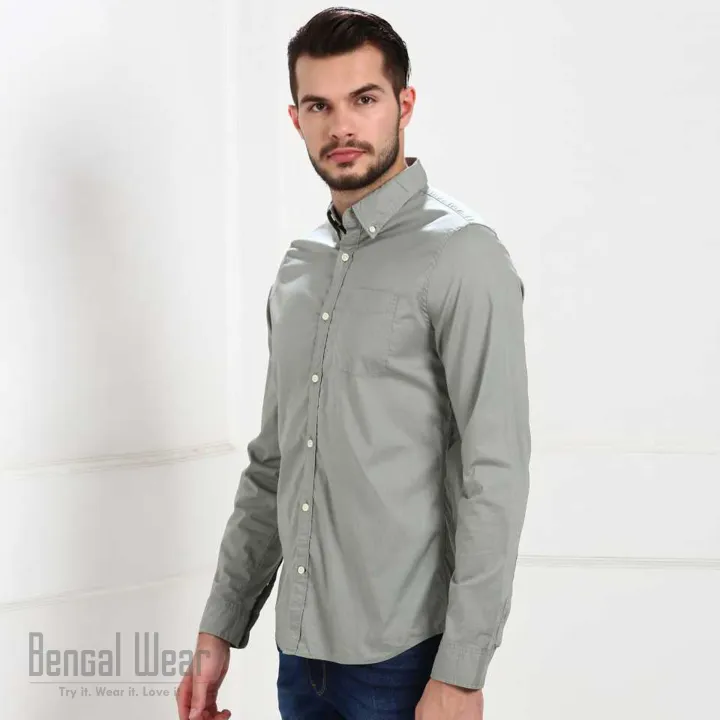 Trendy%20Light%20Grey%20Long%20Sleeve%20Casual%20Shirt%20-%20Image%203