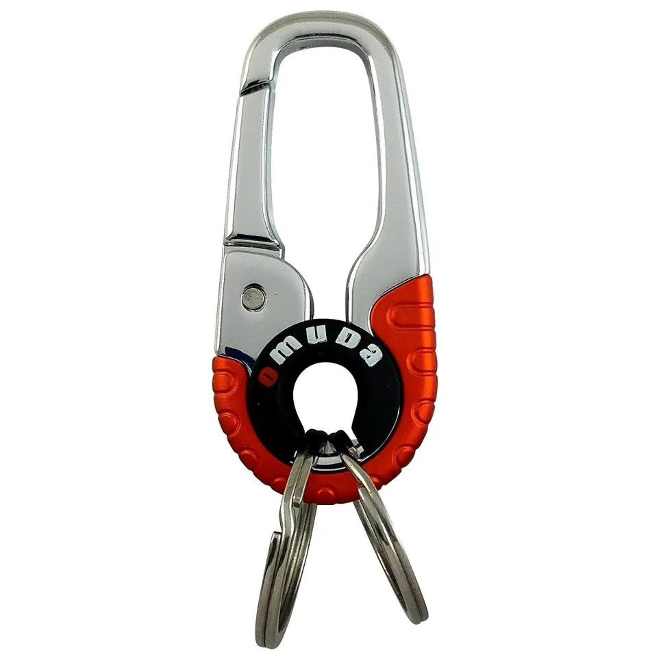 Omuda Premium Hook Locking Metal Keychain - Carabiner Key Ring For Men & Women (Gold)