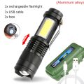 Portable Rechargeable Zoom Led Flashlight Xp-G Q5 Flash Light Torch Lantern 3 Lighting Modes Camping Light Mini Led Flashlight - Torch Light. 