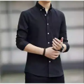 Slim Fit Blank Cotton Long Sleeve Formal Shirt For Men.