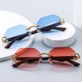 new trend hot classic luxury brand designer sunglasses men women rimless metal legs sunglasses uv400 wholesale.