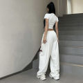 New Y2K Streetwear White Track Pants Women Harajuku Hippie Wide Leg Sweatpants Oversize Quick Dry Printed Joggers Trousers.