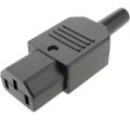IEC Direct Plug Connector Male/Female 10A 250V Black Master Plug and Public Plug Removable Wire Power Connector 3pin AC Socket. 