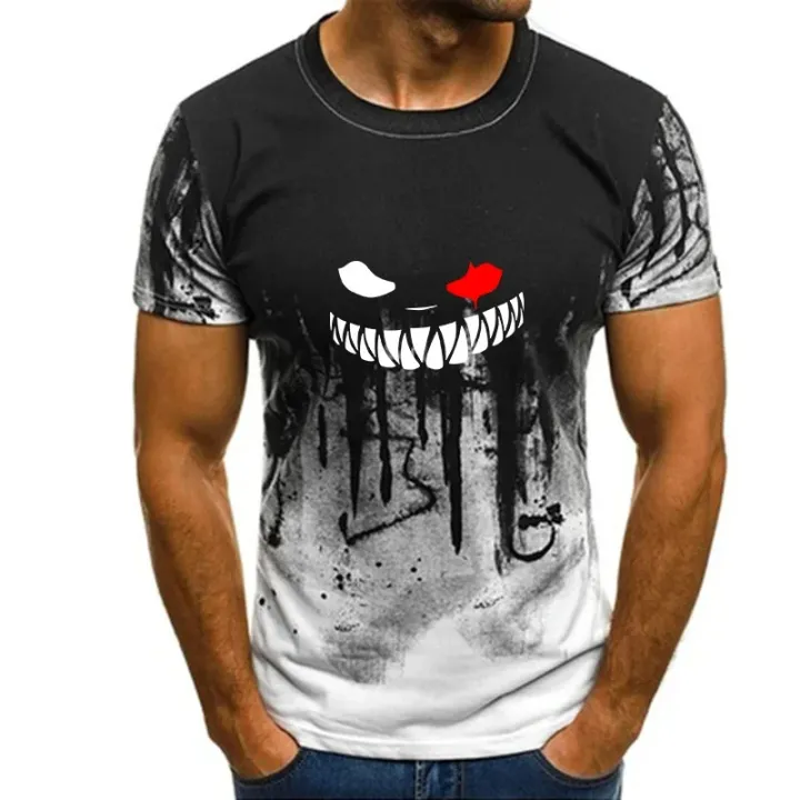 Men's%20Devil%20Smiling%20Face%20Printed%20Short%20Sleeved%20T-shirt,%20Casual%20Top,%20Summer%20Street%20Clothing,%20Fashion%20-%20Image%202