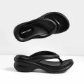 6CM Women Fashion High Heeled Slippers Summer Female Wedges Flip Flops Clip Thick Platform Sandals Beach Shoes Outdoor Slides.