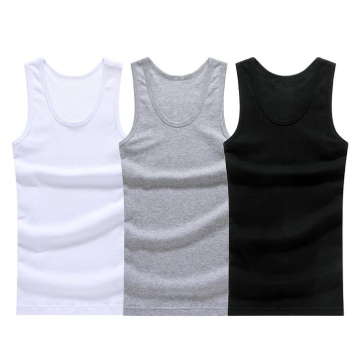 3Pcs/lot Man's Cotton Solid Seamless Underwear Brand Clothing Mens Sleeveless TaVest Comfortable Undershirt Mens Undershirts