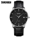 Skmei 1801 Simple Men's Watch Business Calendar  Quartz Leather Belt Watch.. 