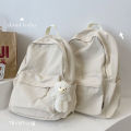 School Bag Japanese Style Muji Simplicity Versatile College Student Canvas Backpack Mori College Vintage Schoolbag High School Female. 
