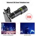 【VisioN Shop】Universal 20X Zoom Telephoto Lens External Mobile Phone Camera Lens with Clip for Viewing Travel For iPhone. 