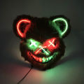 Halloween Light Up Horror Animal Mask LED Luminous Bloody Bear Mask Flashing Neon Cosplay Scary Masquerade Party Mask Supplies. 