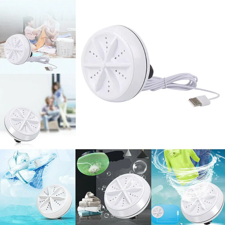 Mini Portable Ultrasonic Turbine Washing Machine Spin Laundry Washer