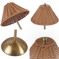 LED Rattan Rechargeable Desk Lamp Decorative Lighting 3 Color Options Southeast Asian Style Design. 