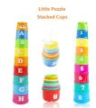 HarnezZ Funny Cute Toy Stacking Cup Toy Stacks Colorful Baby Cup of Math Stack Count Up Plastic Cups ABS Letter Cup Stacks Toys for Kids. 