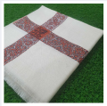 Beautiful Design Comfortable Pure Cotton Kashmiri Rumal for Men-White. 