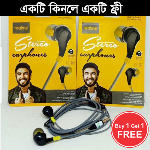 Realme stereo earphone Buy 1 Get 1 Free
