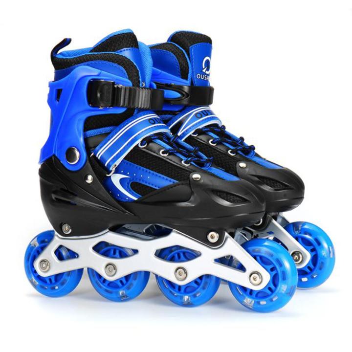 In Line Roller skates adjustable shows Black And Blue Latest version