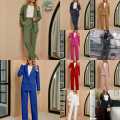 Ladies Elegant Micro Twill Business Outfit Blazer Set. 
